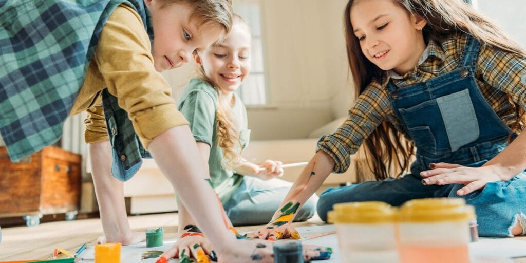 Happy children playing together